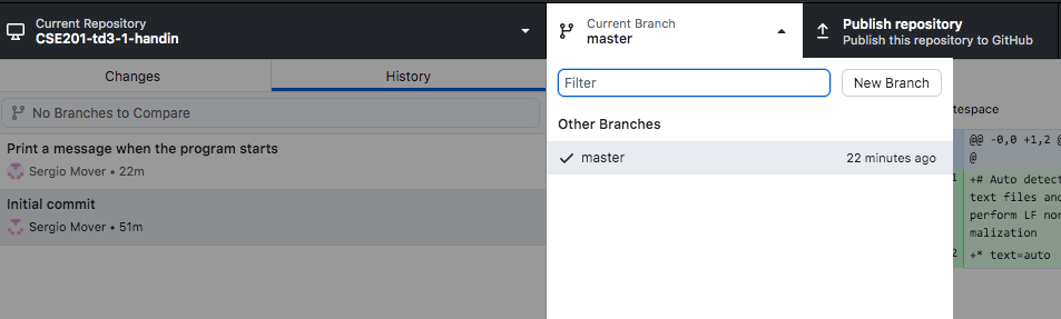Create a branch from GitHub Desktop